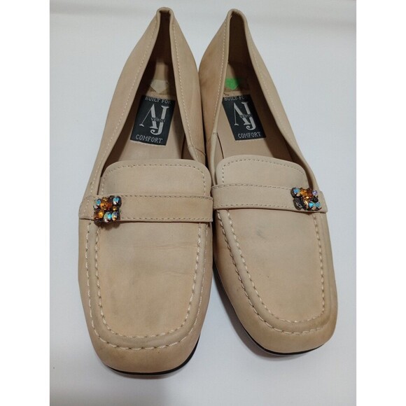 AJ VALENCI Women's Rhinestone  Leather Loafers Flats Shoes Size 8.5 W - Picture 10 of 10